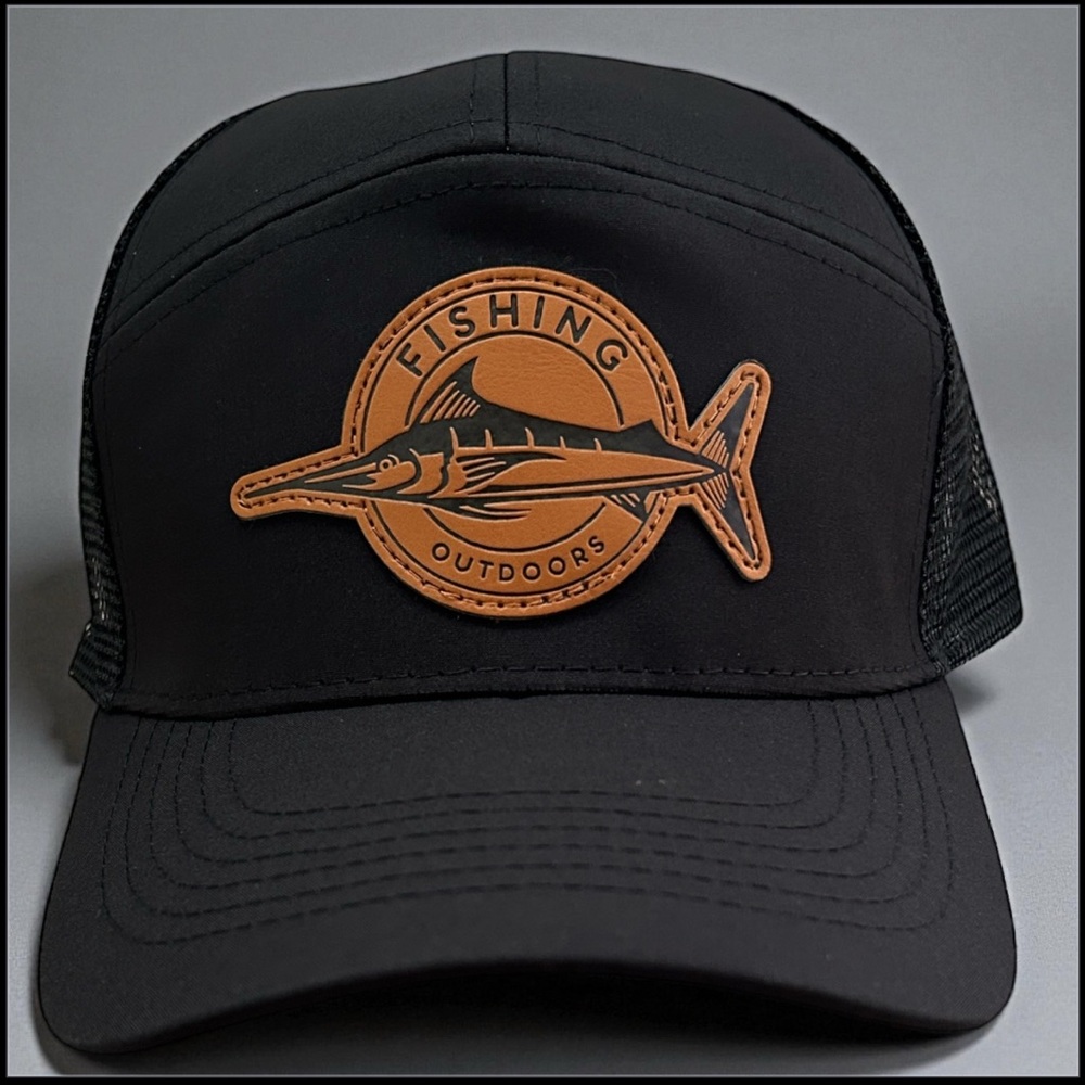 Mens Black Trucker Fishing Cap Hat Snapback Brand New